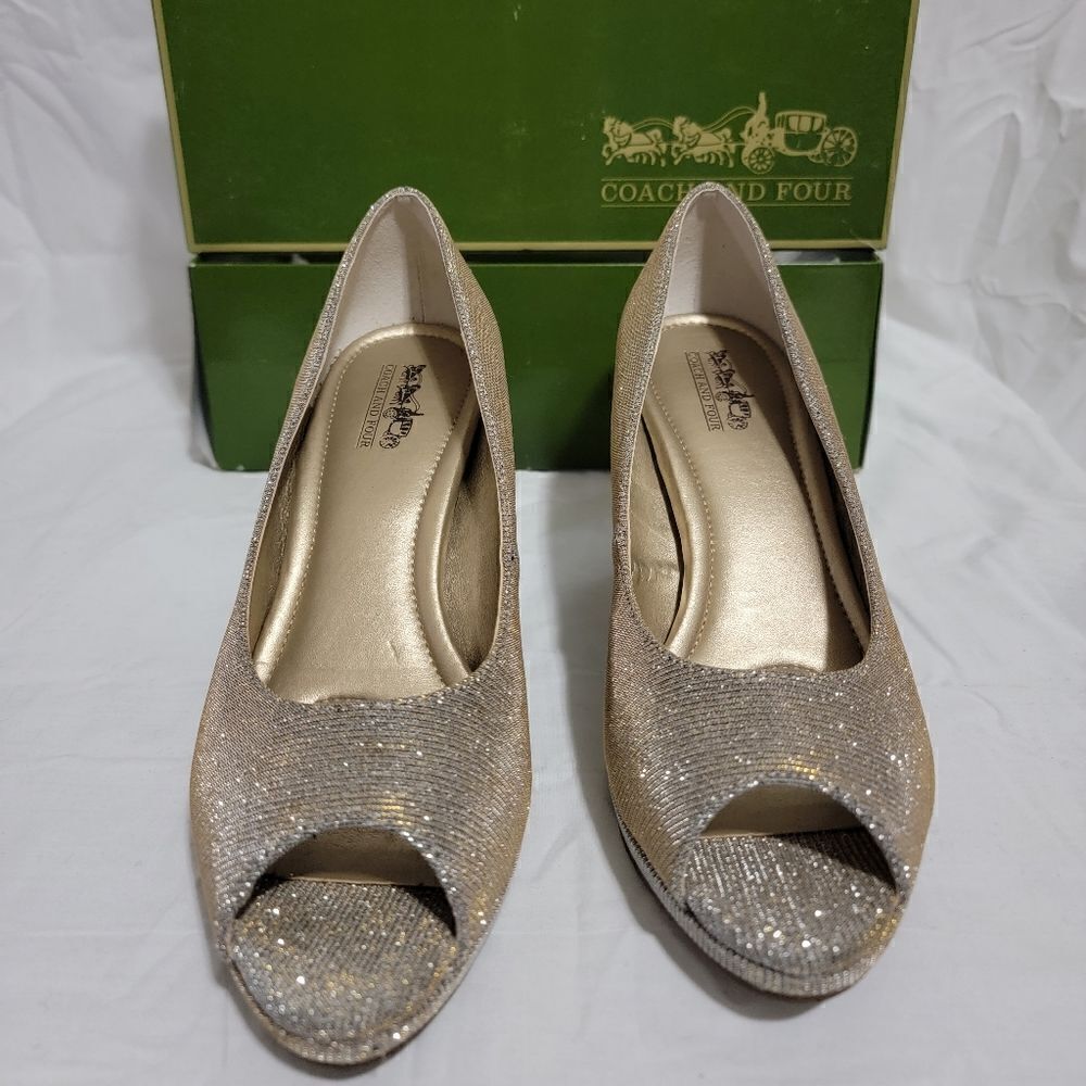 Coach open toe high heels